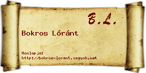 Bokros Lóránt névjegykártya