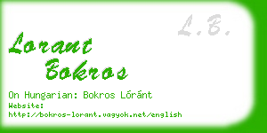 lorant bokros business card