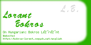 lorant bokros business card